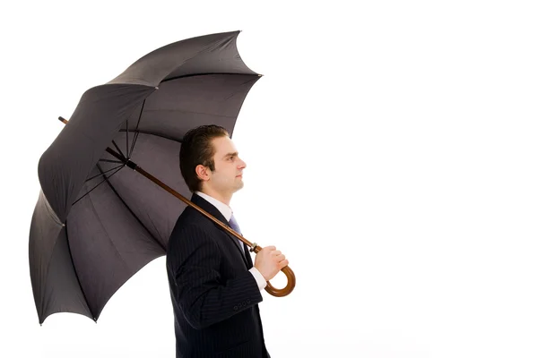 Zakenman met paraplu — Stockfoto