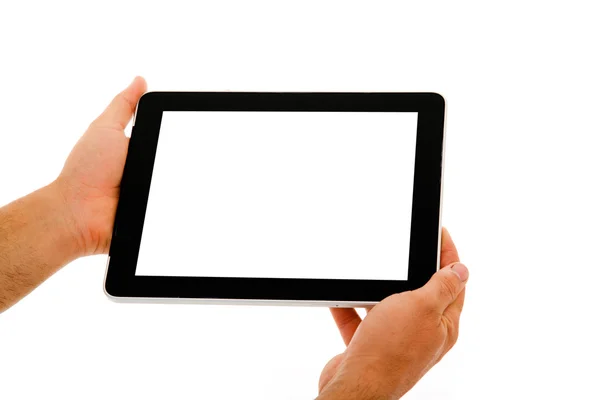 Uomo con un computer tablet — Foto Stock
