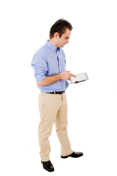 Uomo con un computer tablet — Foto Stock