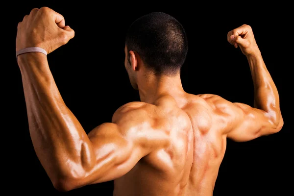 Strong back of a young muscular man — Stock Photo, Image