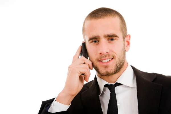 Mobil telefonda konuşurken iş adamı — Stok fotoğraf