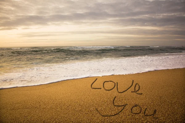 stock image Words Love You on beach