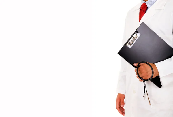Läkare med stethoscop och bärbara — Stockfoto