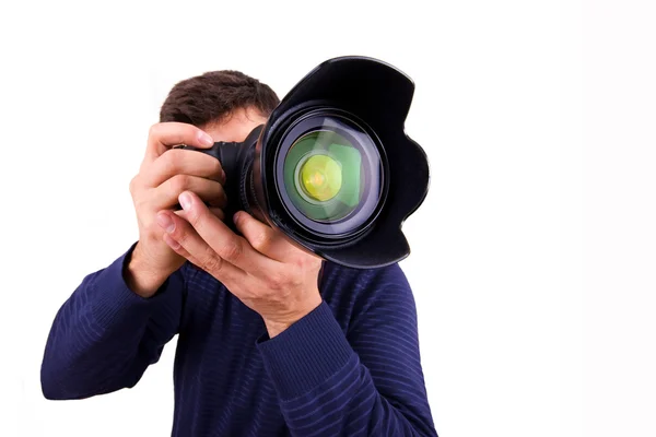 Professional photographer with camera — Stock Photo, Image