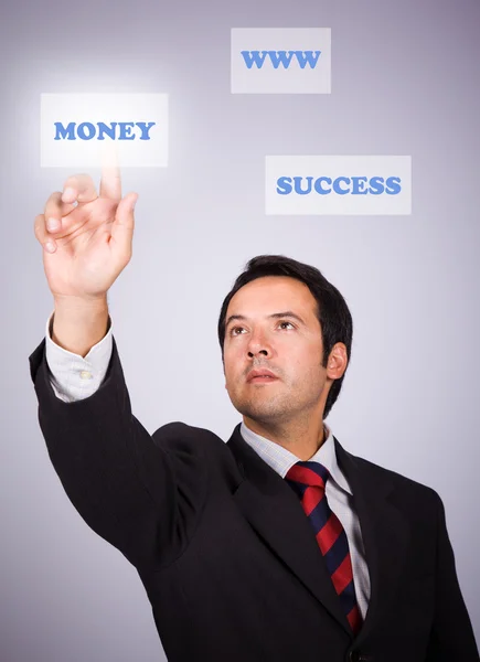 stock image Businessman pressing a digital key