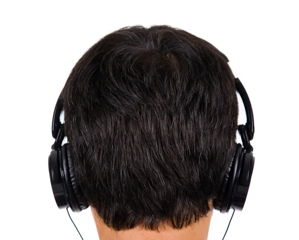 Людина прослуховування музики — стокове фото