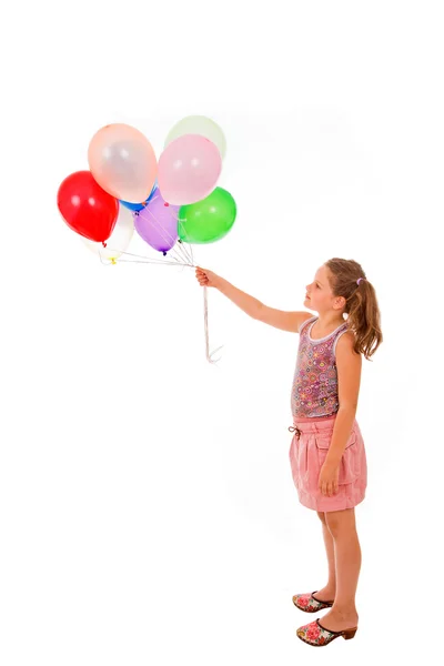 从一个小女孩与气球工作室图片 — 图库照片