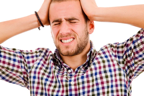 Young man having a intense headache — Stock Photo, Image