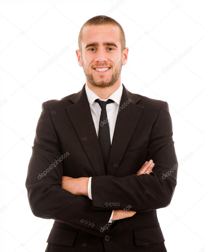 Successful young business man smiling
