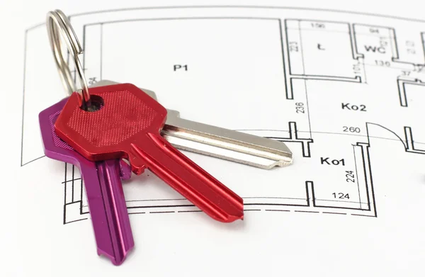 stock image Keys whit home on plan