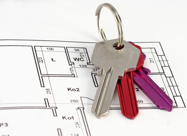 stock image Keys whit home on plan