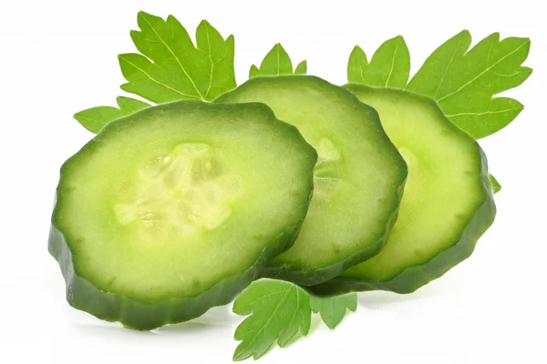 Slices of cucumber isolated on white — Stock Photo, Image