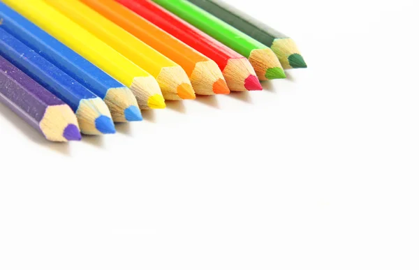 Beyaz arka plan üzerinde renkli pencils.isolated. Stok Fotoğraf