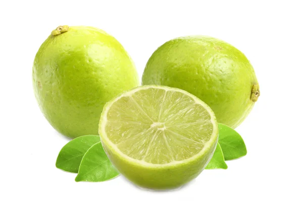 Lime fresche. isolato su sfondo bianco . — Foto Stock