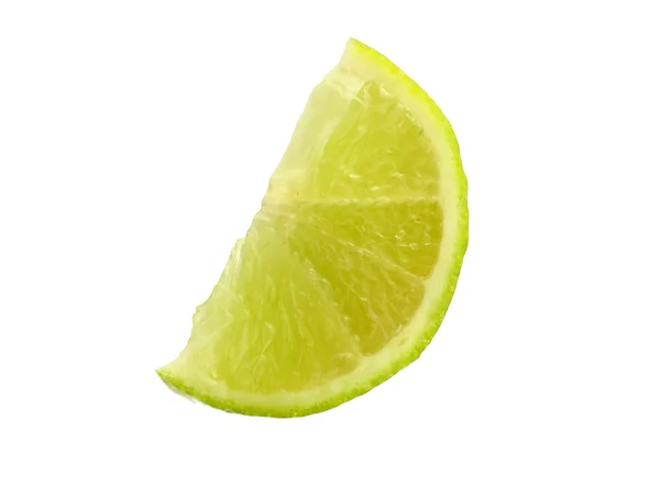 Fatia fresca de Limão. Isolado em fundo branco . — Fotografia de Stock