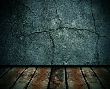 Old wall and wooden floor. clipart