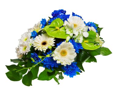 Bouquet of gerberas, chrysanthemums and anthurium clipart