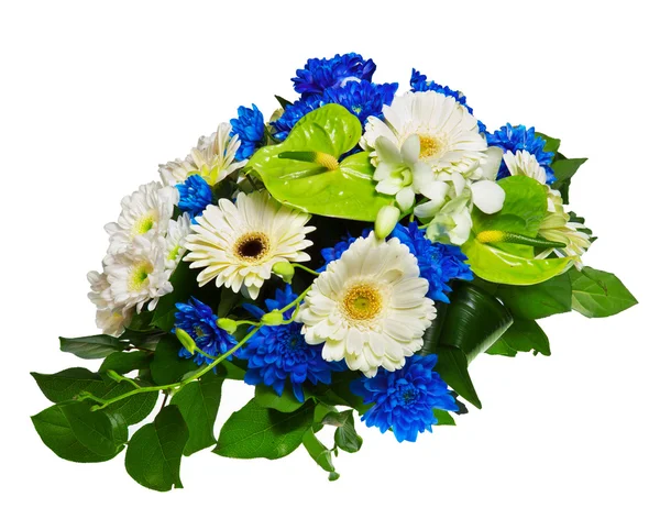 Bouquet aus Gerberas, Chrysanthemen und Anthurien — Stockfoto