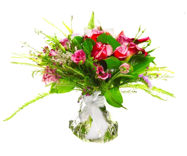 Bouquet of callas and roses — Stock Photo, Image