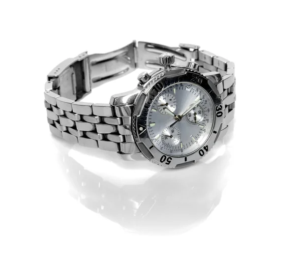 Použité stříbrné hodinky — Stock fotografie