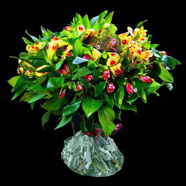 Bouquet of red and yellow alstroemeria — Stock Photo, Image