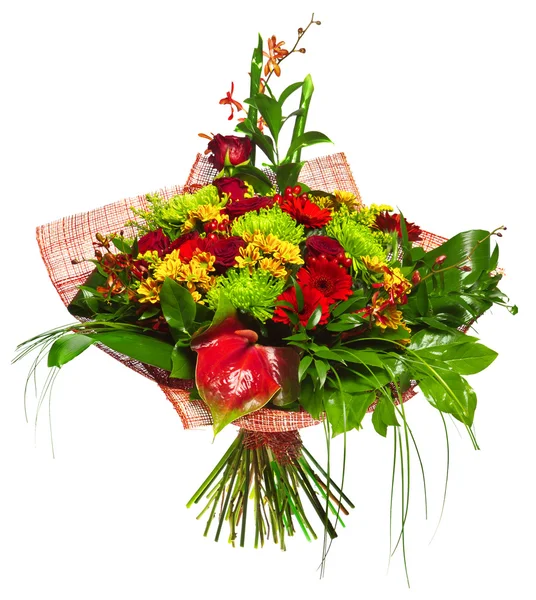 Bouquet of gerberas, roses and chrysanthemums — Stock Photo, Image