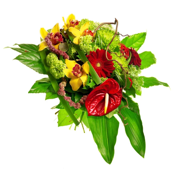 Bouquet of gerberas, lily and anthurium — Stock Photo, Image