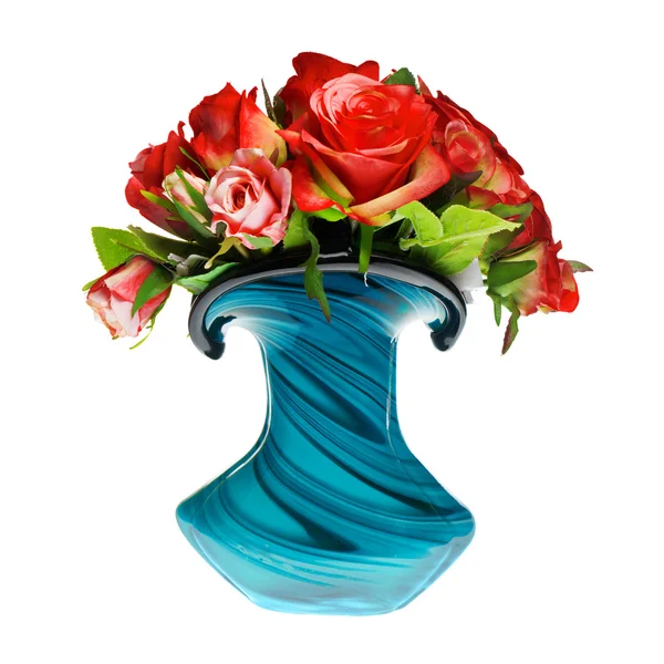 Bouquet di rose rosse nel vaso Immagini Stock Royalty Free