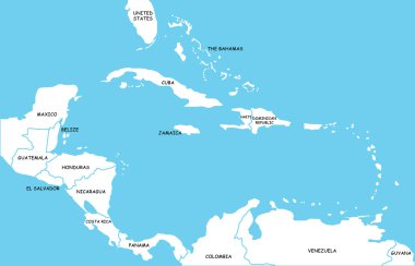 Map of Caribbean Islands clipart