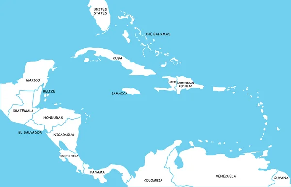 Mapa das Ilhas Caraíbas — Fotografia de Stock