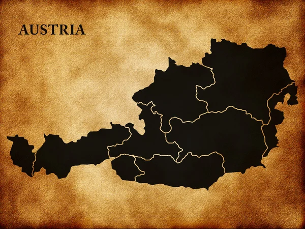 Mapa da Áustria — Fotografia de Stock