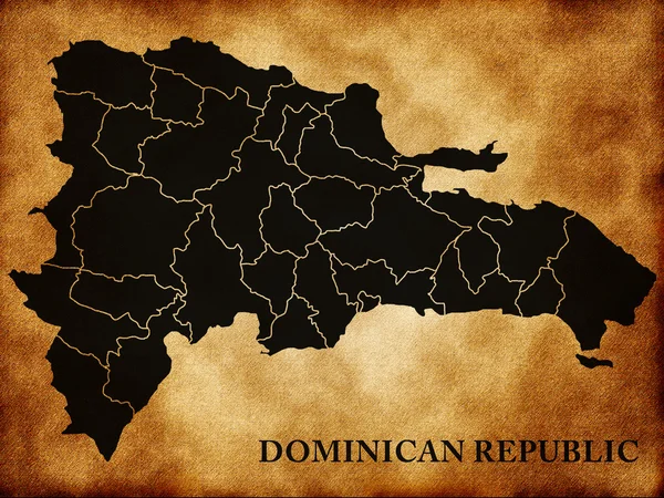 多米尼加共和国地图 — 图库照片