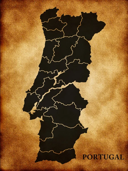 Mapa Portugalii — Zdjęcie stockowe