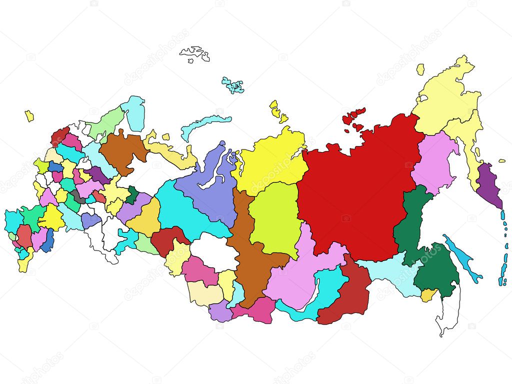 Карта россии серая на белом фоне