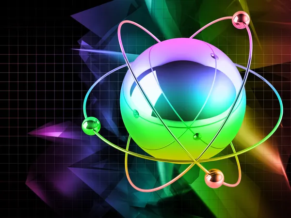 Multicolored atom — Stock Photo, Image