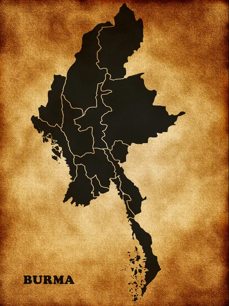 Карта Бирмы — стоковое фото