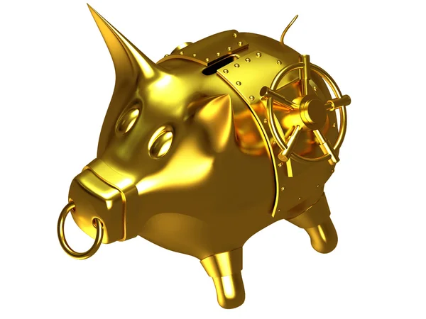 Guld spargris — Stockfoto
