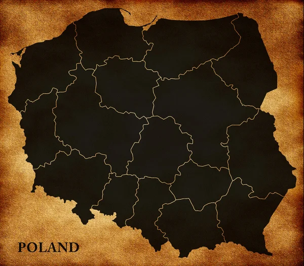 Χάρτης της Πολωνίας — Φωτογραφία Αρχείου