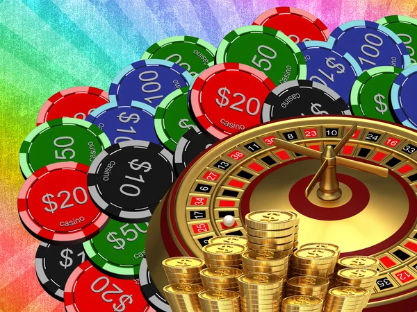 Roulette bij het casino chips — Stockfoto