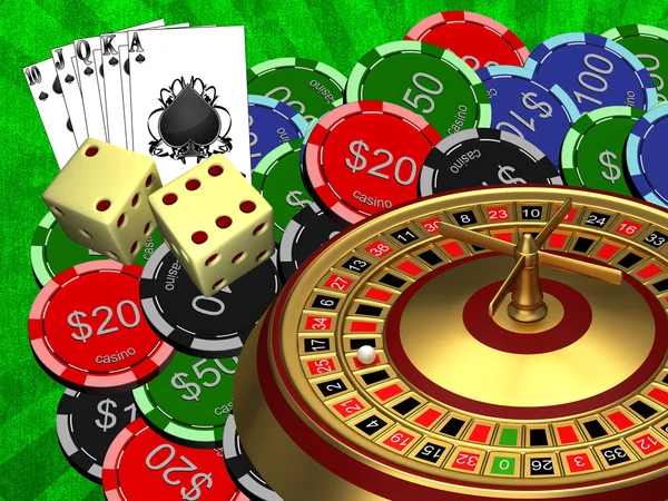 Ruleta con las fichas del casino — Foto de Stock