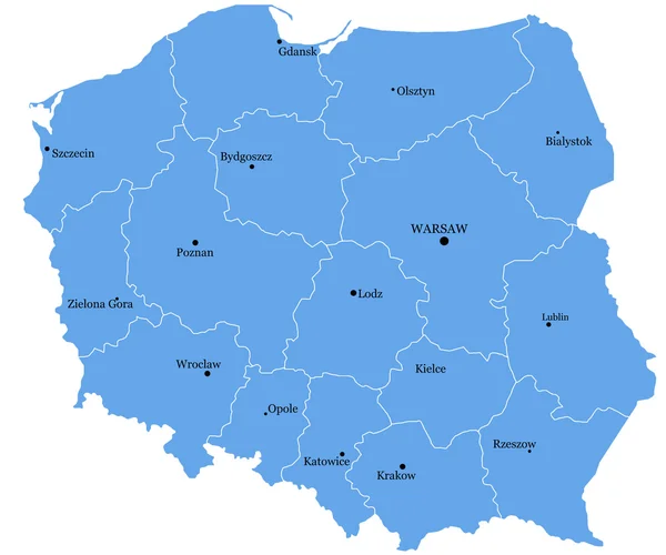 Мапа Польщі — стокове фото