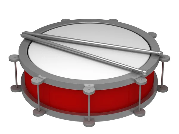 Um tambor com baquetas — Fotografia de Stock