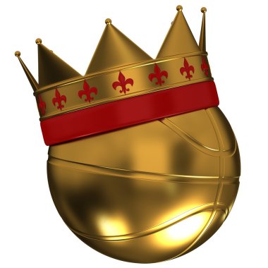 Basketball ball with a crown clipart