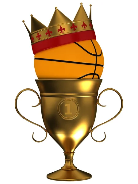 Ballon de basket avec une couronne — Photo