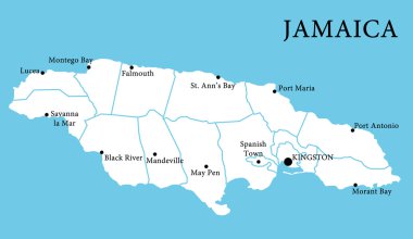 Map of Jamaica clipart