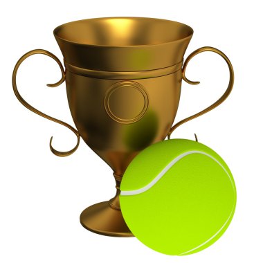 Tennis ball and the gold cup clipart