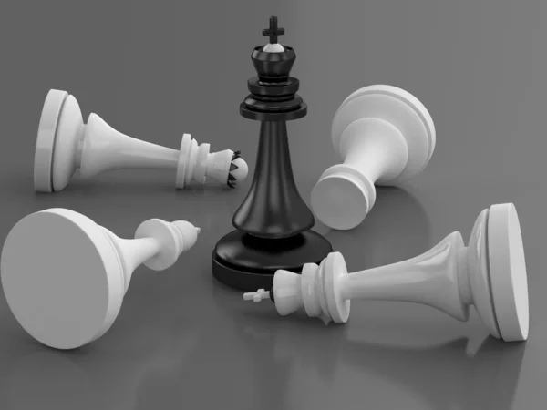 Gagnant du roi des échecs noirs — Photo