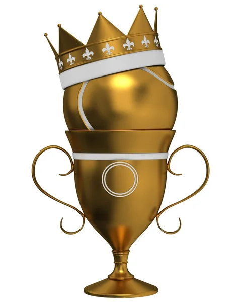 Tennis ball and crown — Stock Photo, Image