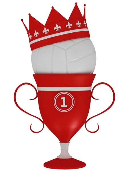 Volleyball mit dem Pokal — Stockfoto