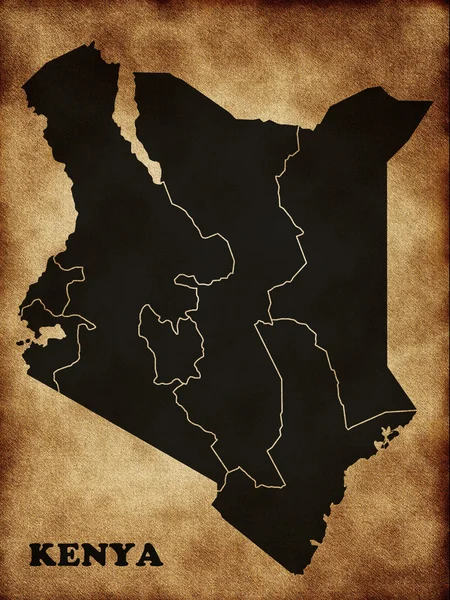 Mapa Kenii — Zdjęcie stockowe